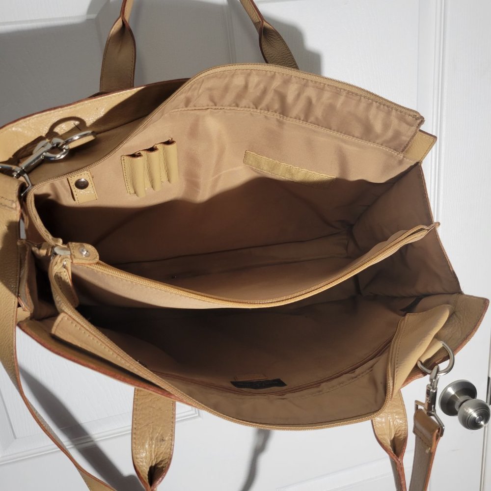 Wilsons Leather Tan Leather Laptop Tote Briefcase - Picture 7 of 9